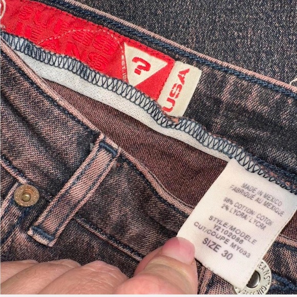 Vintage Guess flare leg mid rise Stretch Denim Jeans size 30 - Picture 4 of 5